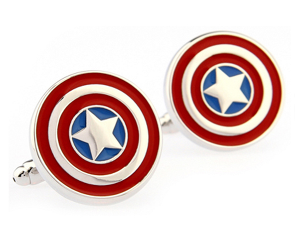 
  
captain america super hero shield round cufflinks

