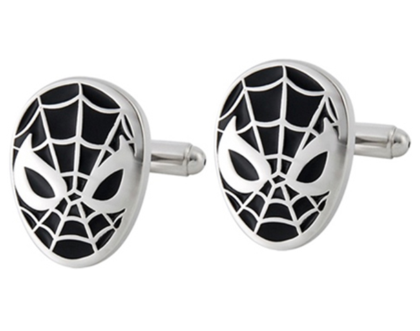 
  
spiderman super hero black silver cufflinks

